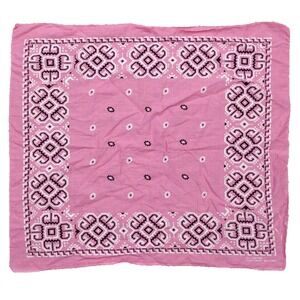 VTG 60'S Fast Color Pink All Cotton Bandana RN13960 VERY RARE PATTERN